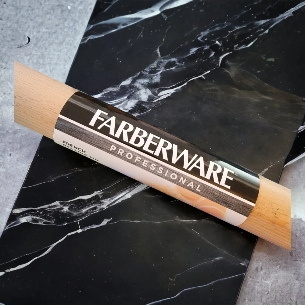 Farberware French Beech Wood Rolling Pin, 18 inch, Natural new T03